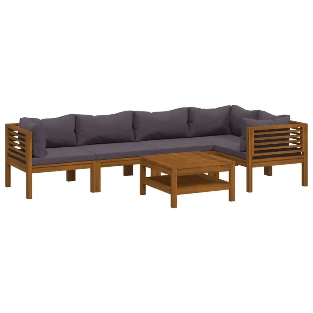 6 Piece Garden Lounge Set with Cushion Solid Acacia Wood 3086918