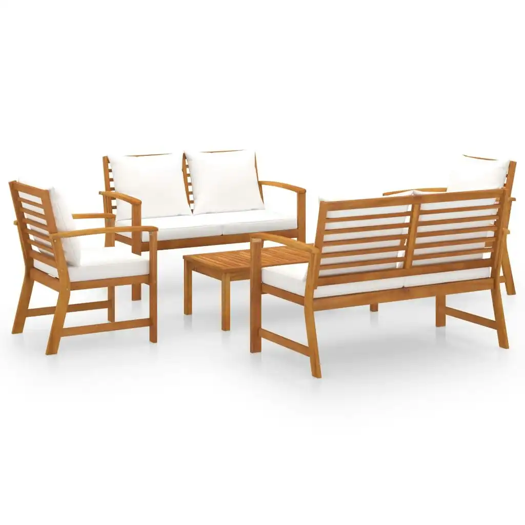 5 Piece Garden Lounge Set with Cushion Solid Acacia Wood 3057786