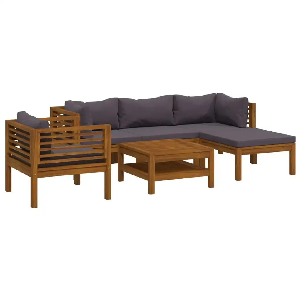 6 Piece Garden Lounge Set with Cushion Solid Acacia Wood 3086896