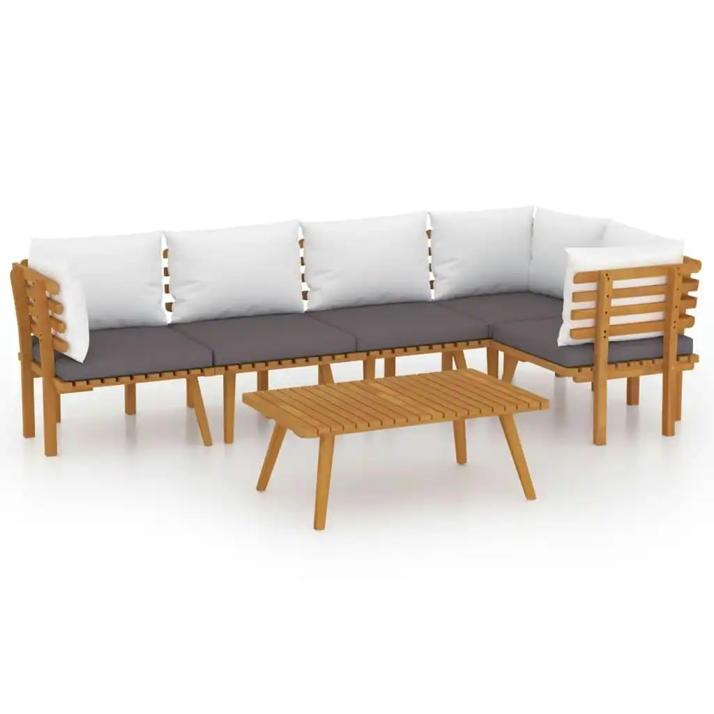 6 Piece Garden Lounge Set with Cushions Solid Wood Acacia 3087027