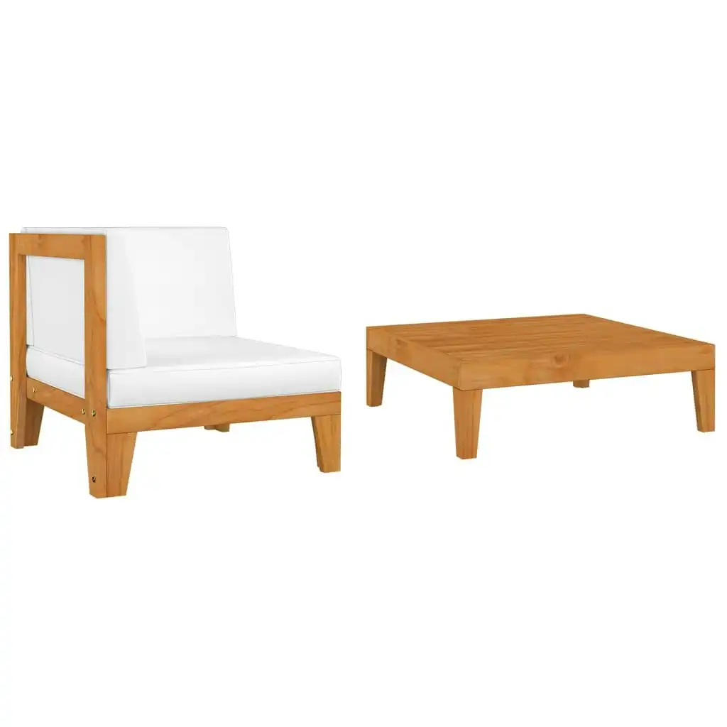2 Piece Garden Lounge Set with Cushions Solid Acacia Wood 312146