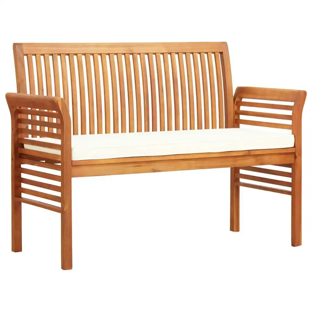 2-Seater Garden Bench with Cushion 120 cm Solid Acacia Wood 45967