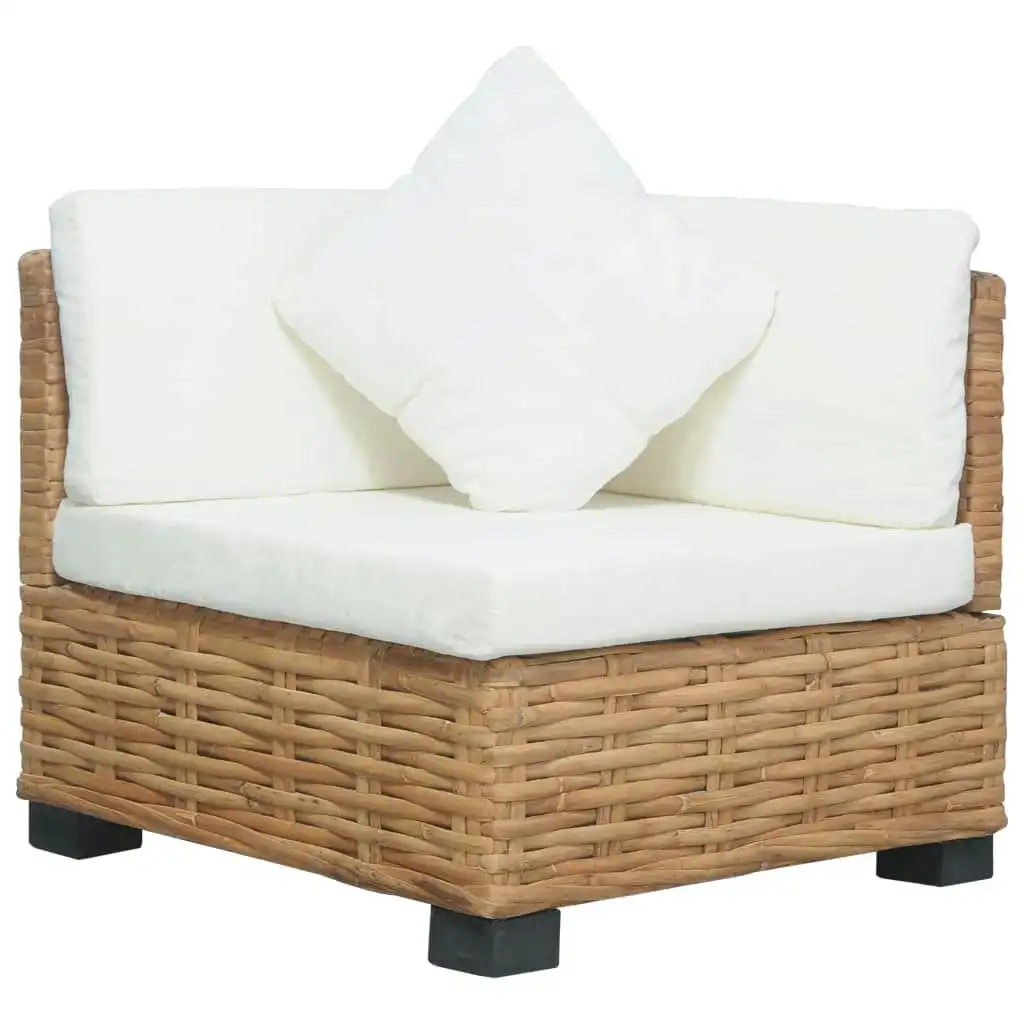 Corner Sofa with Cushions Natural Rattan 286279