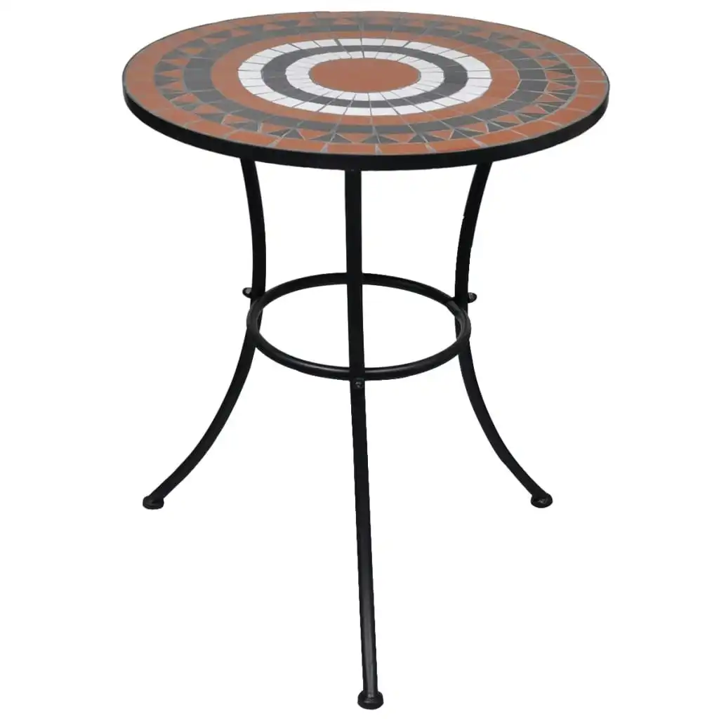 Bistro Table Terracotta and White 60 cm Mosaic 41534