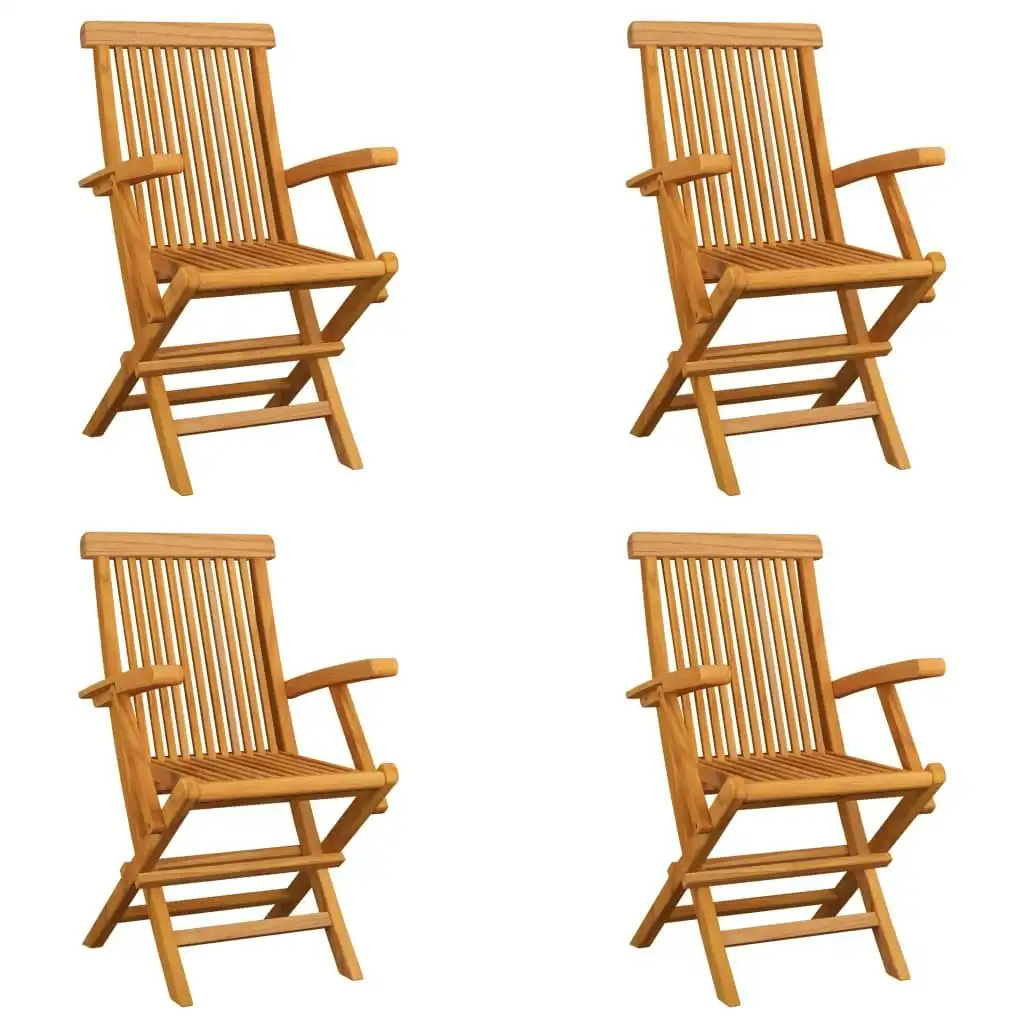 Folding Garden Chairs 4 pcs Solid Teak Wood 3065528