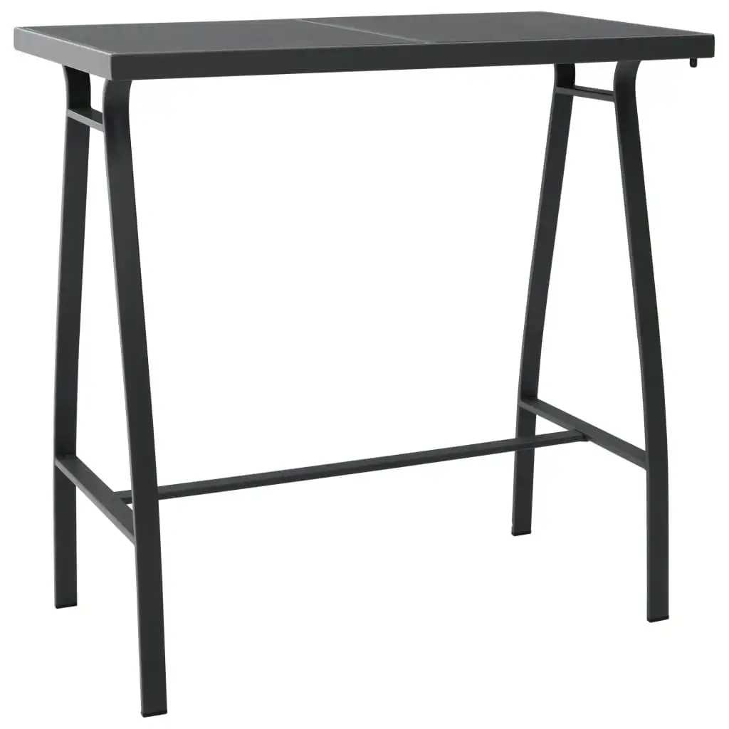 Garden Bar Table Black 110x60x110 cm Tempered Glass 48121
