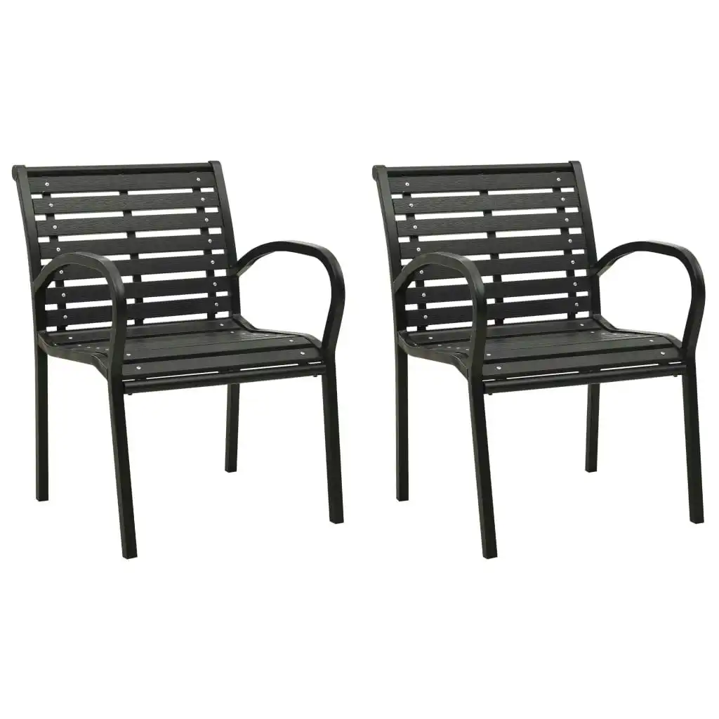 Garden Chairs 2 pcs Steel and WPC Black 312034