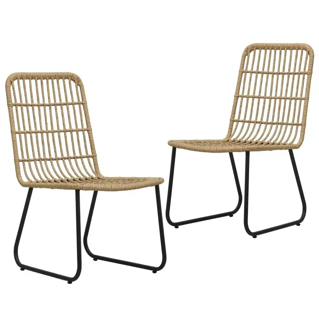 Garden Chairs 2 pcs Poly Rattan Oak 48582