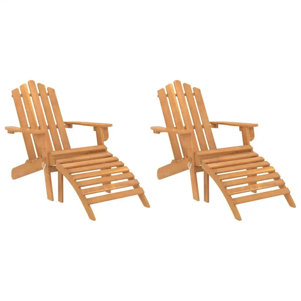 Garden Adirondack Chairs with Footrests 2 pcs Solid Wood Acacia 3145015