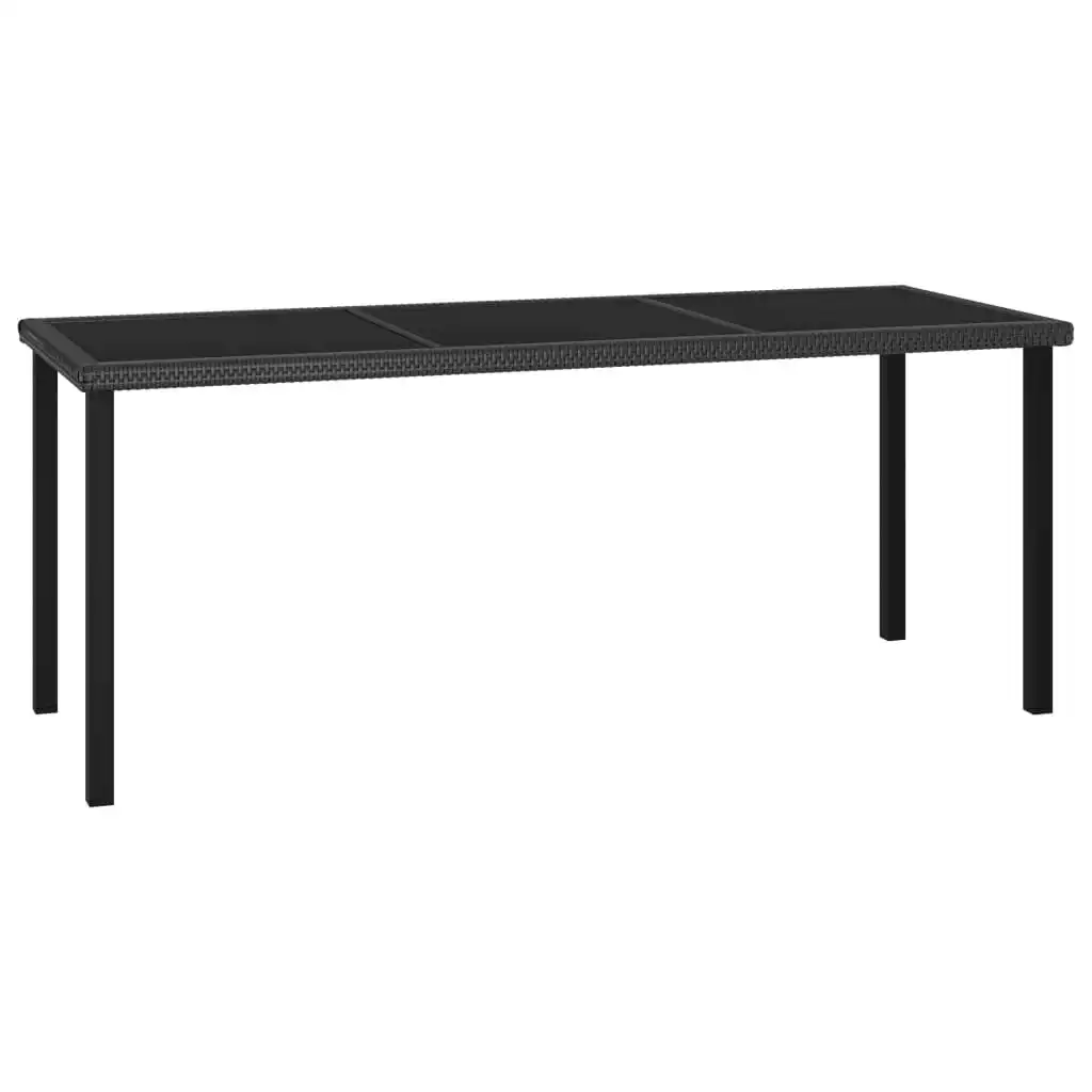 Garden Dining Table Black 180x70x73 cm Poly Rattan 315116
