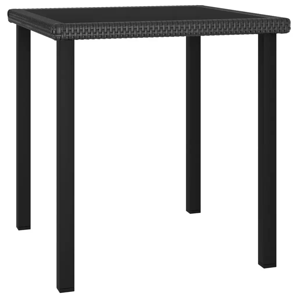Garden Dining Table Black 70x70x73 cm Poly Rattan 315114