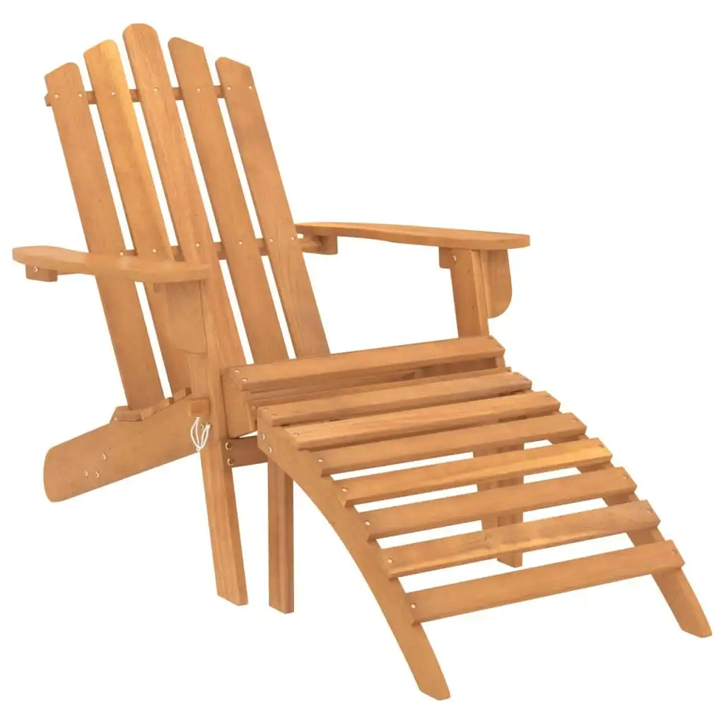 Garden Adirondack Chair with Footrest Solid Acacia Wood 316831