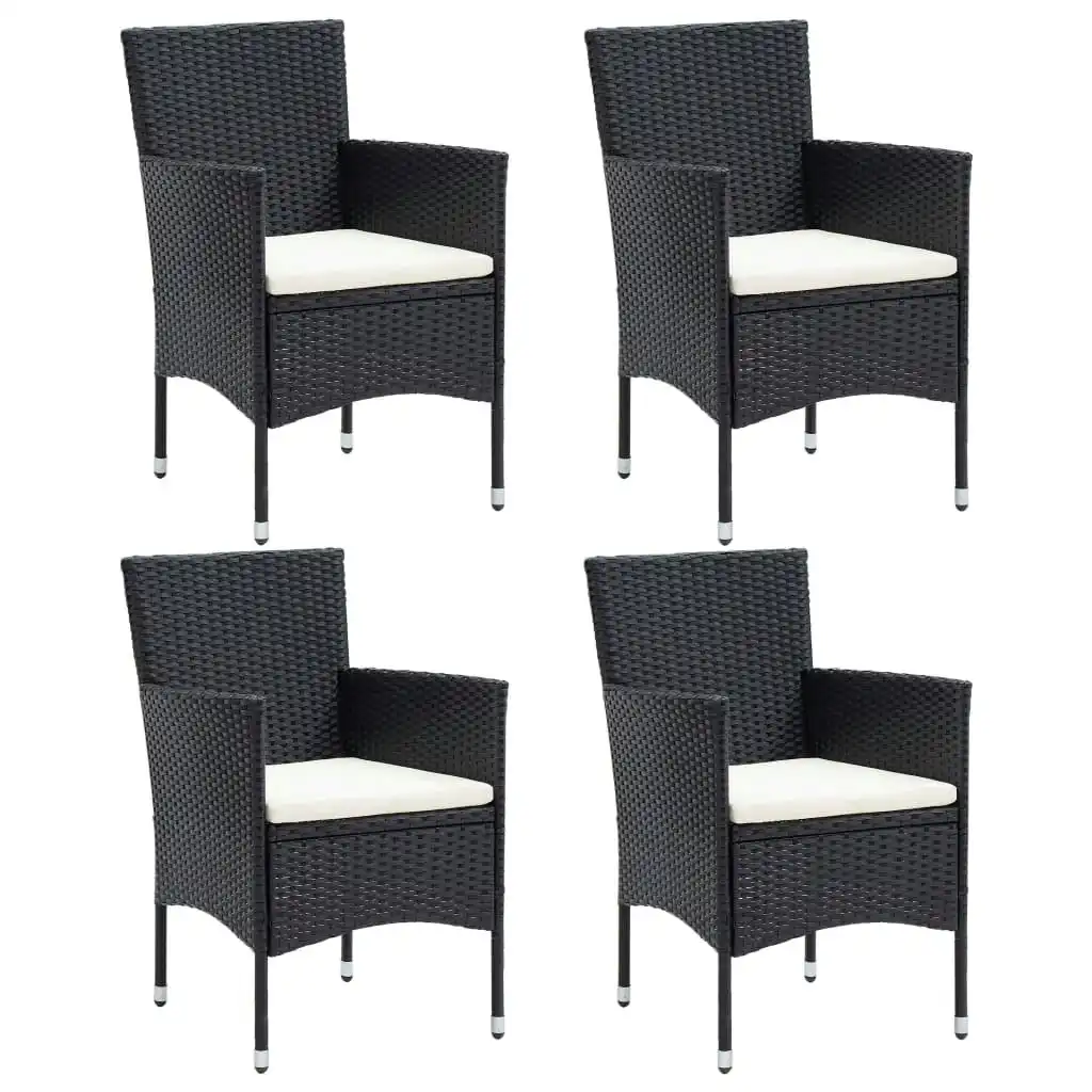 Garden Dining Chairs 4 pcs Poly Rattan Black 310562