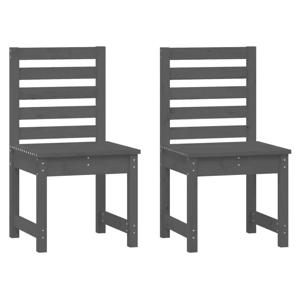Garden Chairs 2 pcs Grey 50x48x91.5 cm Solid Wood Pine 824027