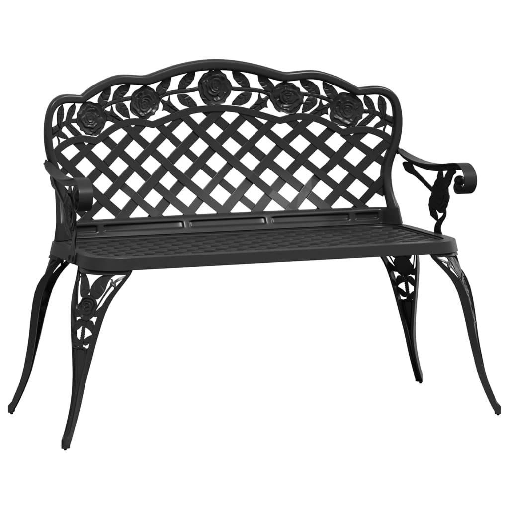 Garden Bench 108 cm Cast Aluminium Black 317744