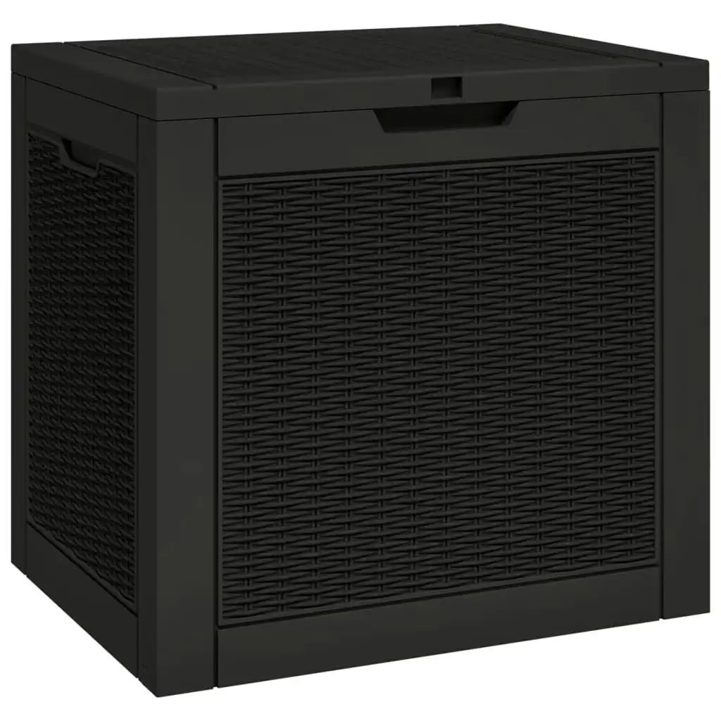Garden Storage Box Black 55.5x43x53 cm Polypropylene 364178