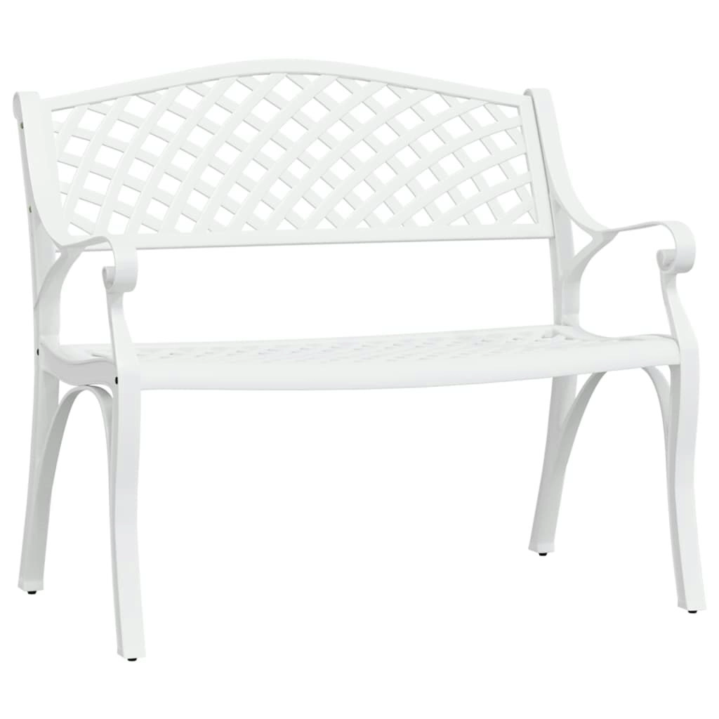 Garden Bench 102 cm Cast Aluminium White 317746