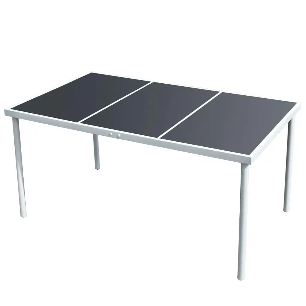 Garden Table 150x90x74 cm Black Steel 43305