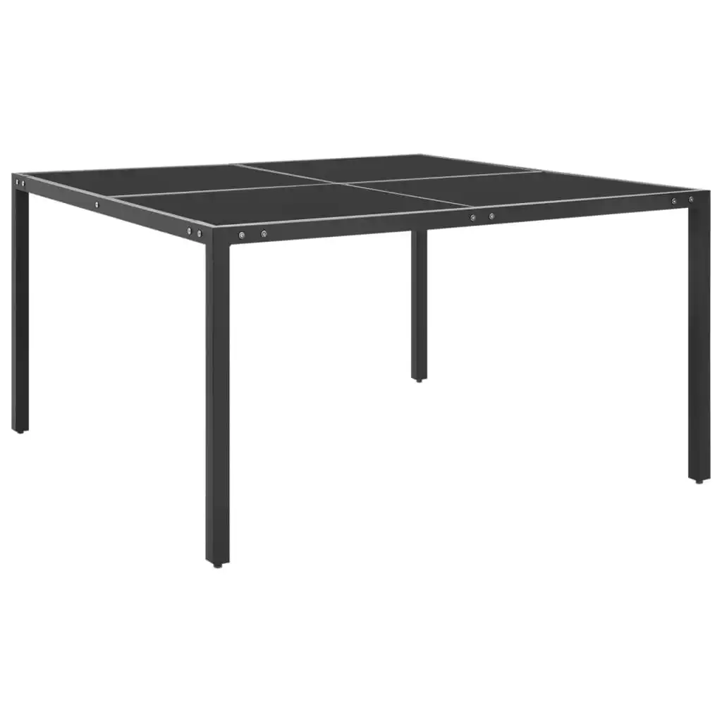 Garden Table Anthracite 130x130x72 cm Steel and Glass 313093