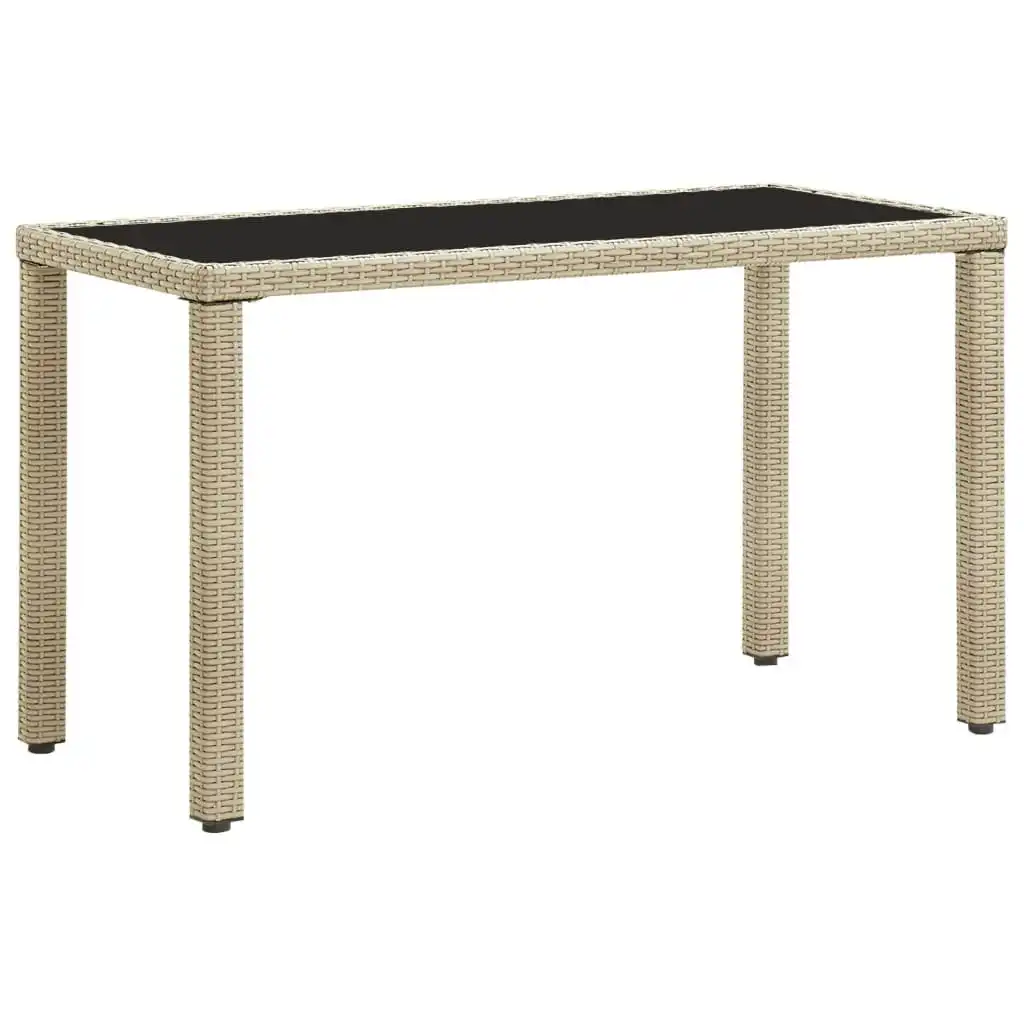 Garden Table Beige 123x60x74 cm Poly Rattan 46449