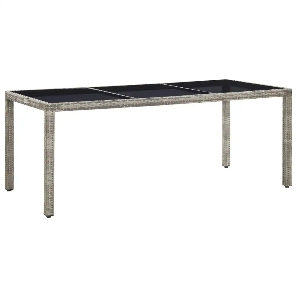 Garden Table Grey 190x90x75 cm Poly Rattan 310581