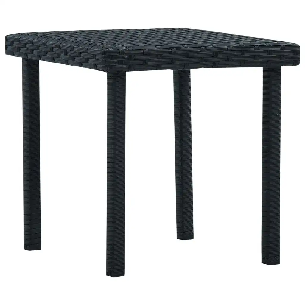 Garden Tea Table Black 40x40x40 cm Poly Rattan 48561