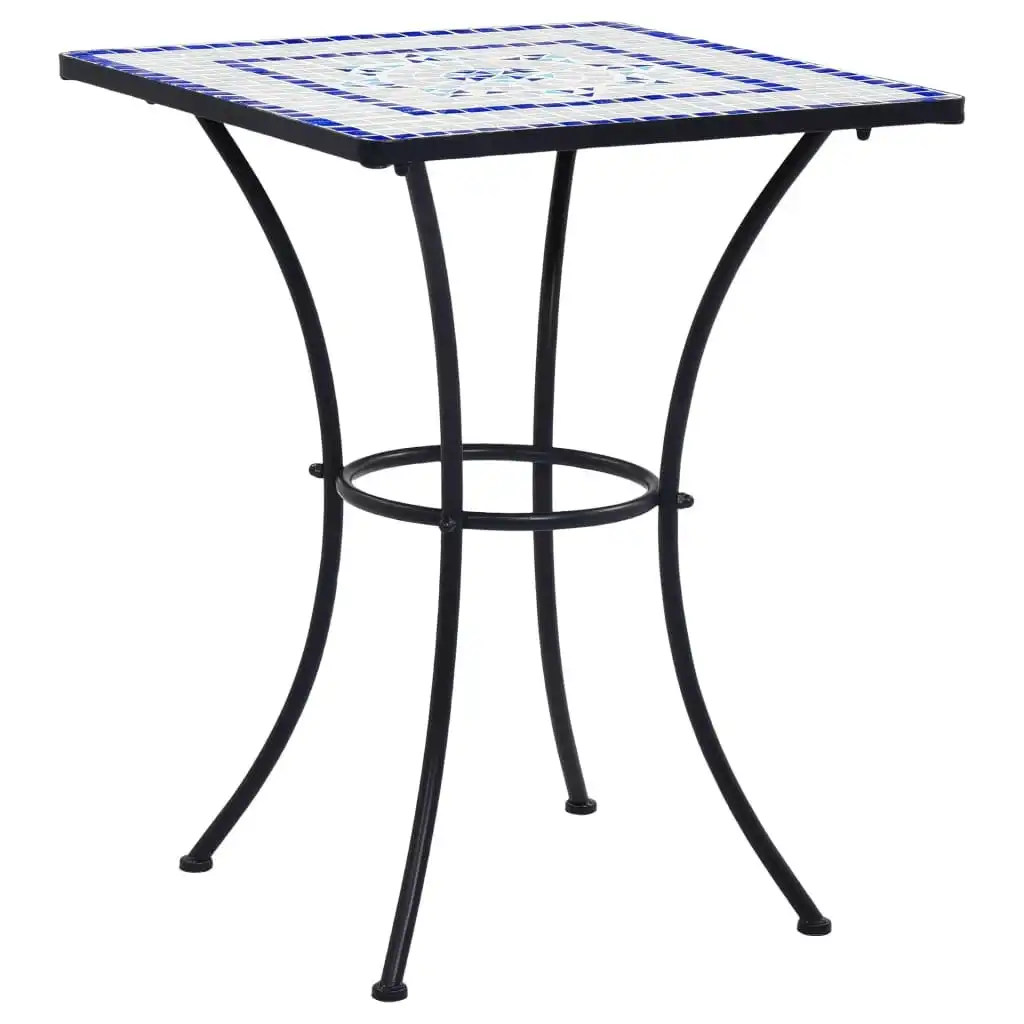 Mosaic Bistro Table Blue and White 60 cm Ceramic 46706