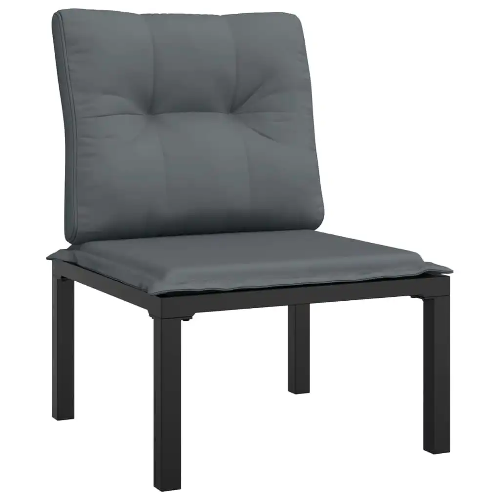 Garden Chair with Cushions Black and Grey Poly Rattan 362798