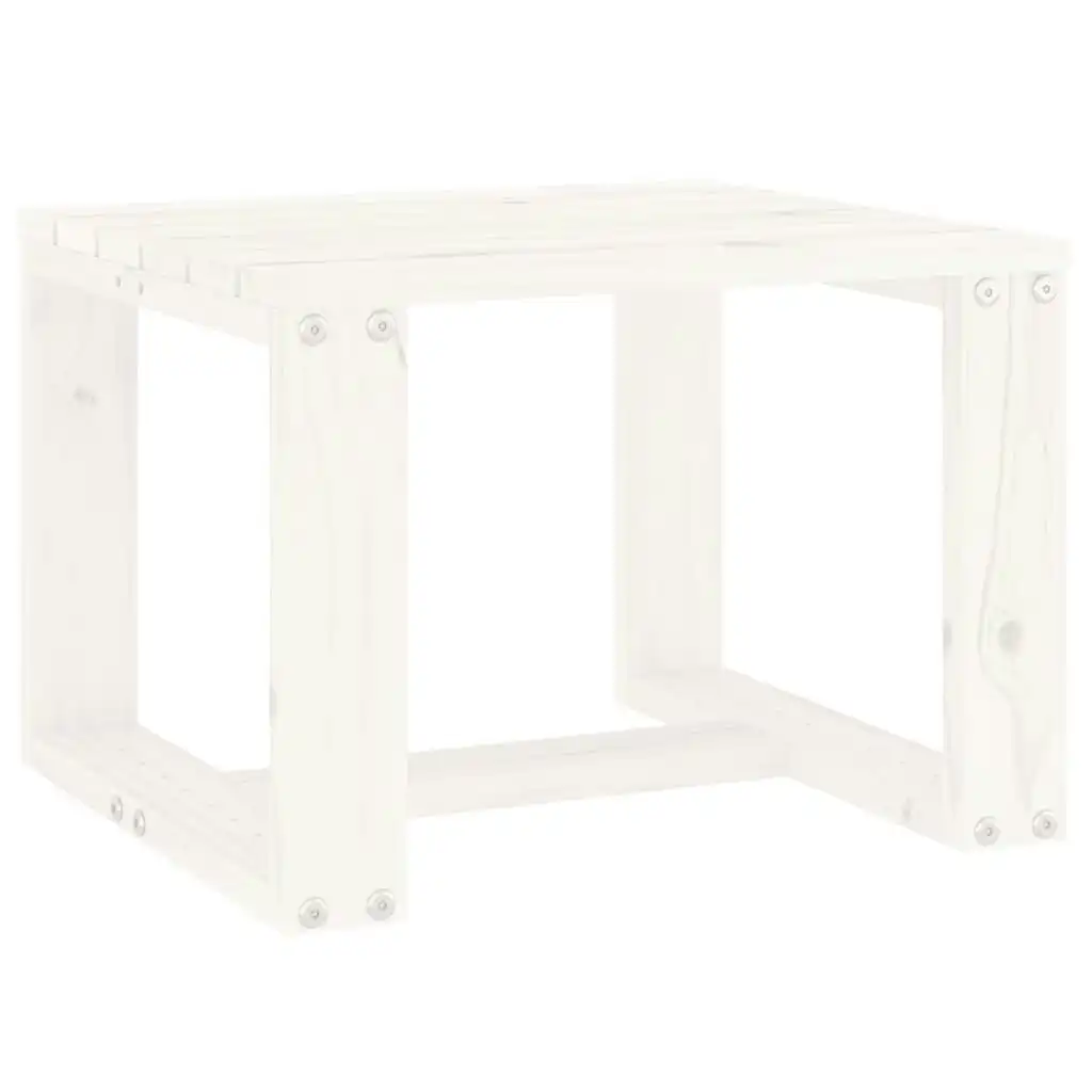 Garden Side Table White 40x38x28.5 cm Solid Wood Pine 825080