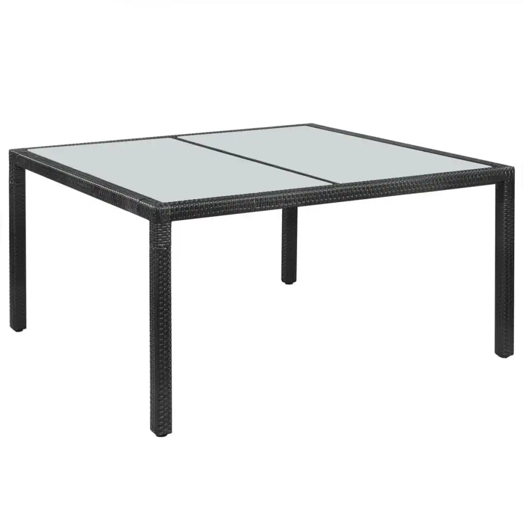 Garden Table Black 150x90x75 cm Poly Rattan 42563