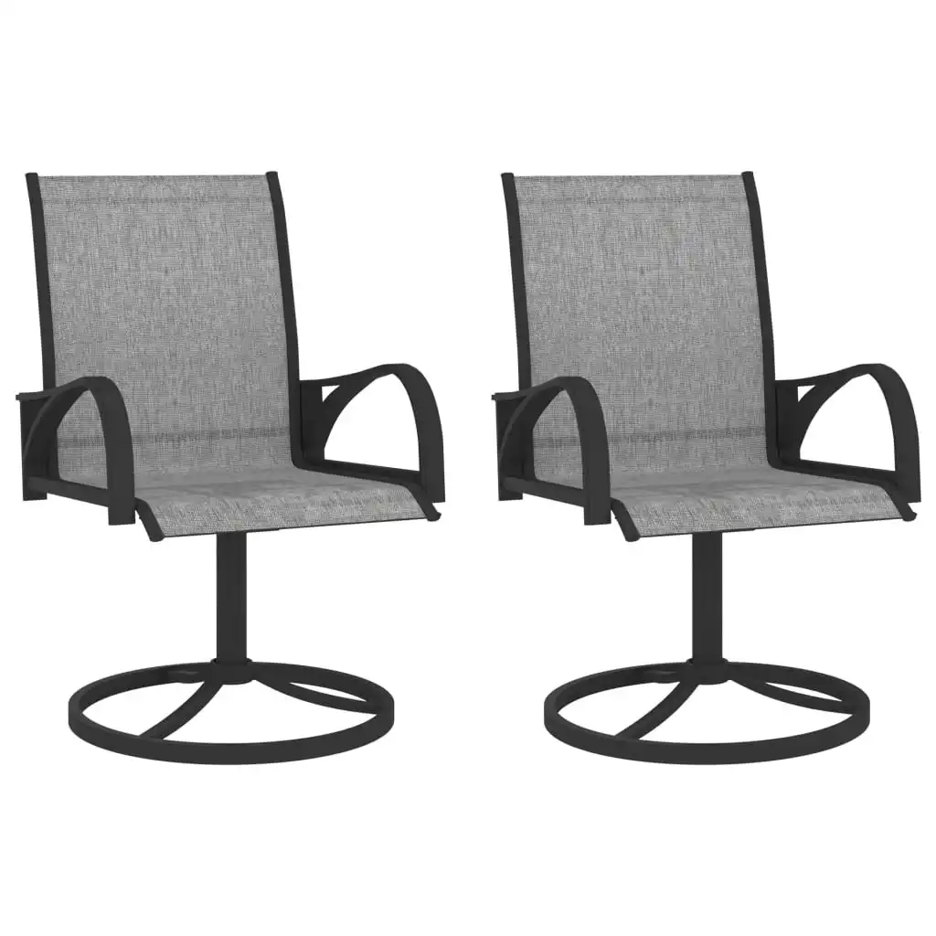Garden Swivel Chairs 2 pcs Textilene and Steel Grey 312167