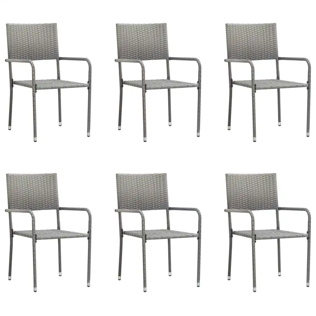 Outdoor Dining Chairs 6 pcs Poly Rattan Anthracite 313123