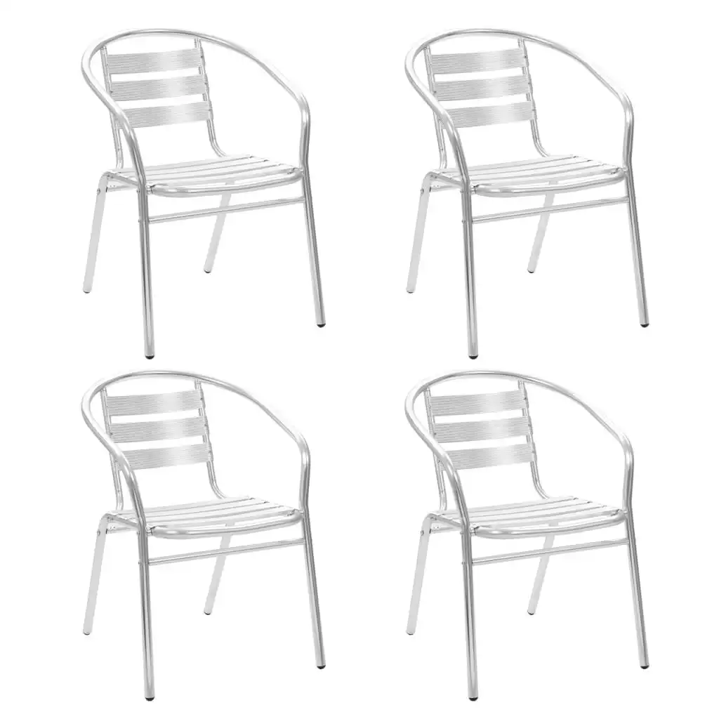 Stackable Outdoor Chairs 4 pcs Aluminium 48708