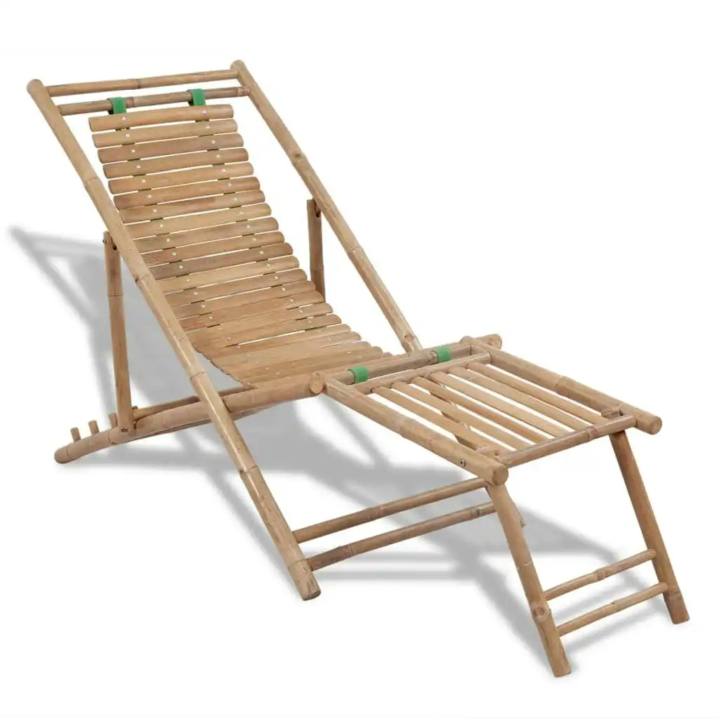 Outdoor Deck Chair with Footrest Bamboo 41492