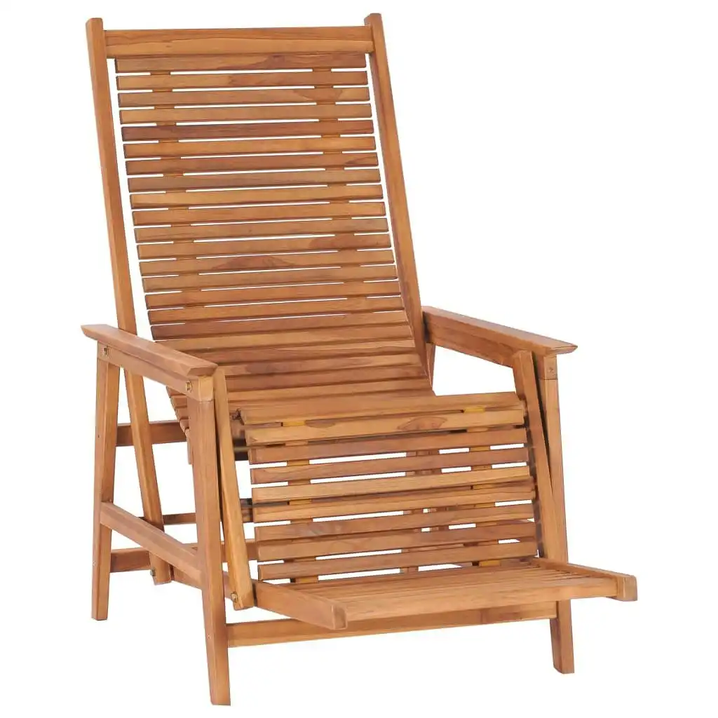 Garden Lounge Chair with Footrest Solid Teak Wood 48963