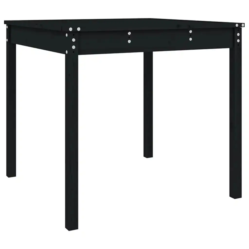 Garden Table Black 82.5x82.5x76 cm Solid Wood Pine 823966