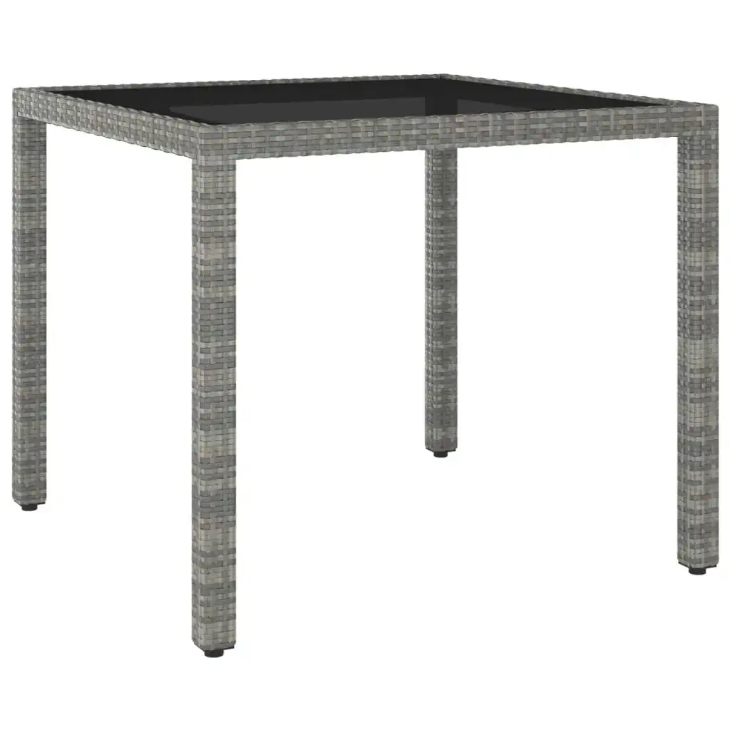 Garden Table Grey 90x90x75 cm Poly Rattan 310569