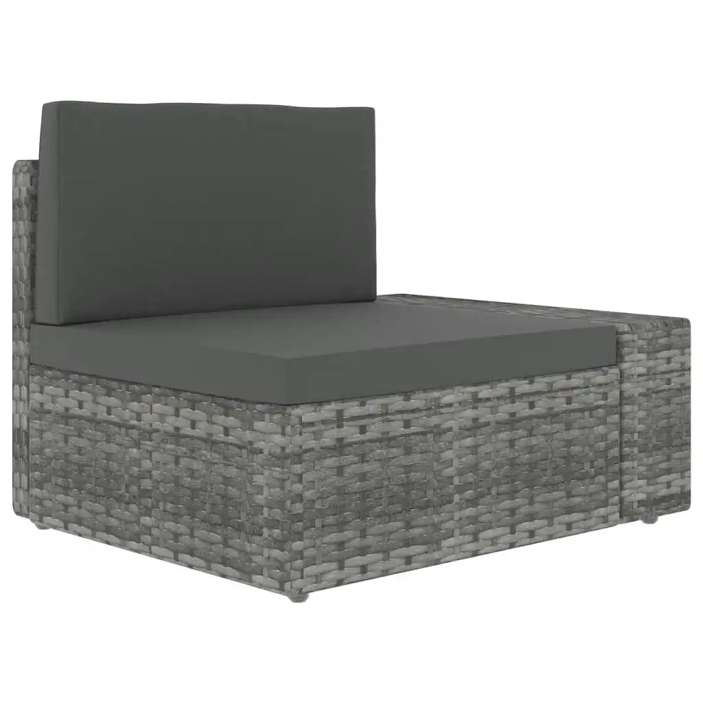 Sectional Corner Sofa with Left Armrest Poly Rattan Grey 49519