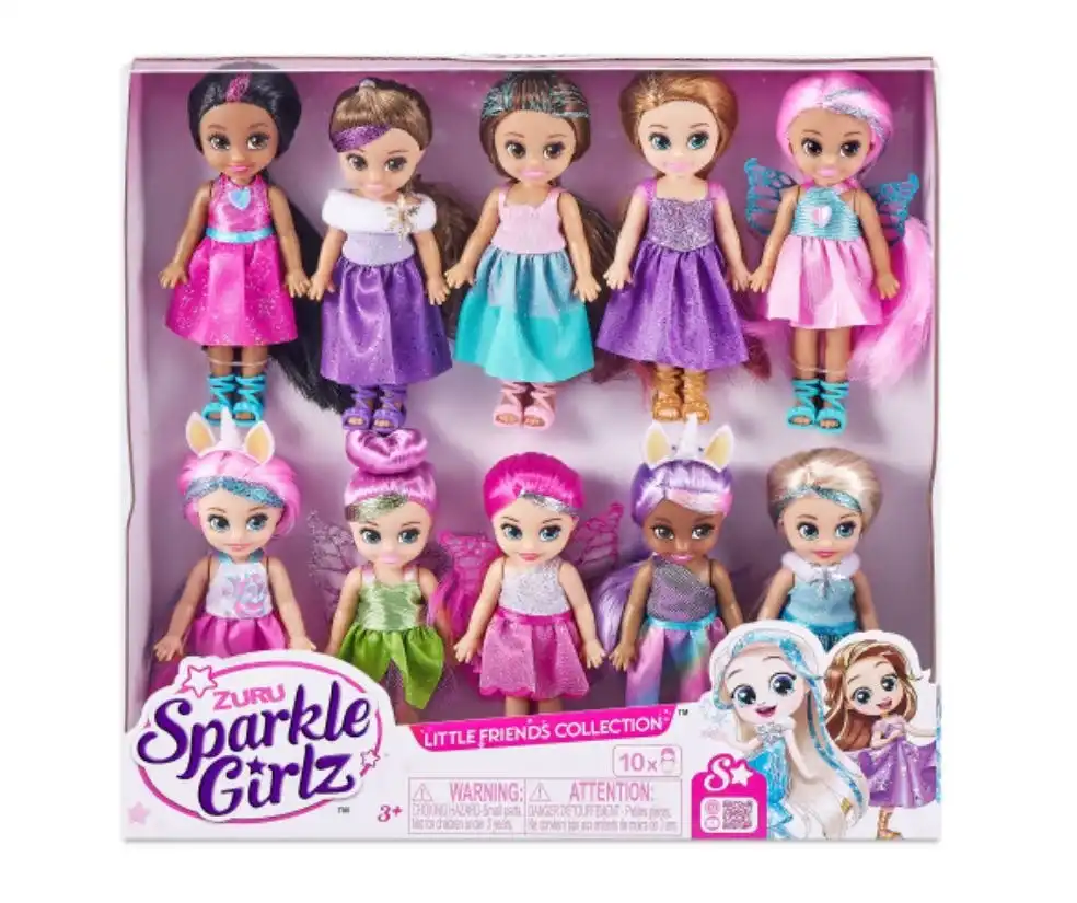 Sparkle Girlz Little Friends Set of 10 Dolls