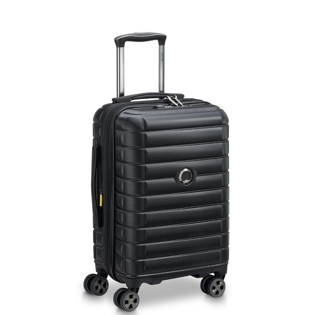 DELSEY Shadow 55cm Expandable Carry On Luggage - Black