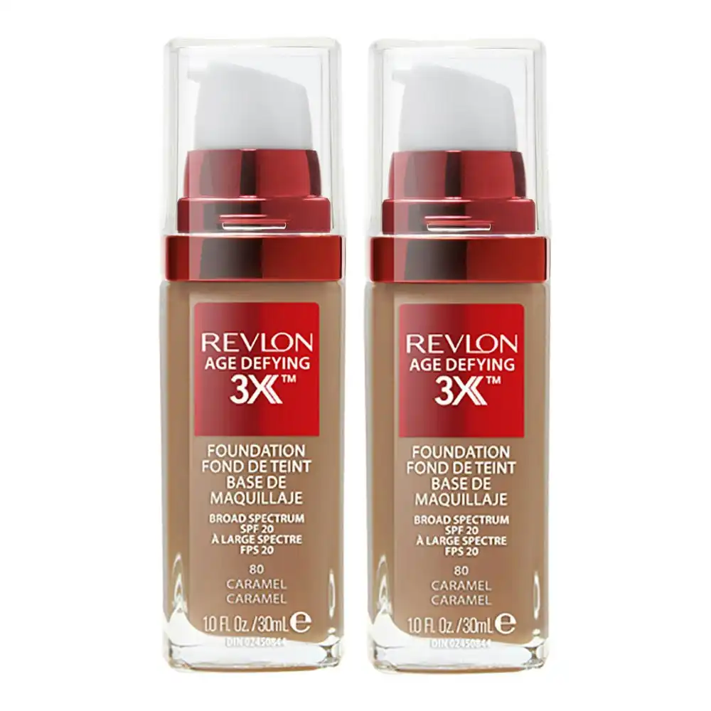 Revlon Age Defying 3x Foundation 30ml 80 Caramel - 2 Pack