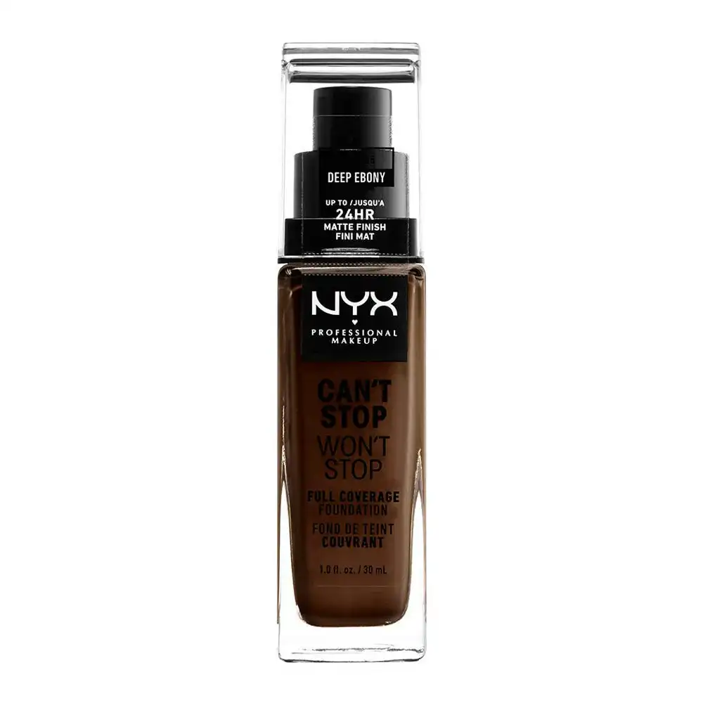 NYX Professional Nyx Can't Stop Wont Stop Full Coverage Foundation 30ml Cswsf25 Deep Ebony