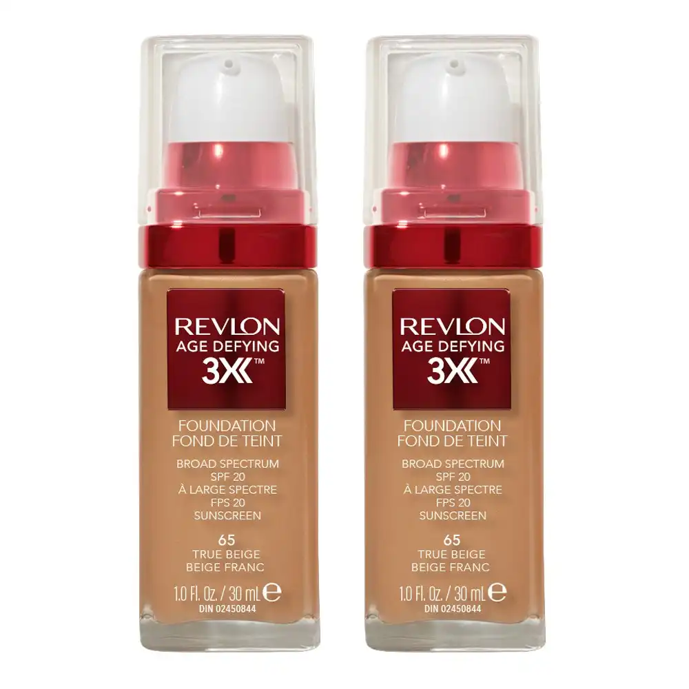 Revlon Age Defying 3x Foundation 30ml 65 True Beige - 2 Pack
