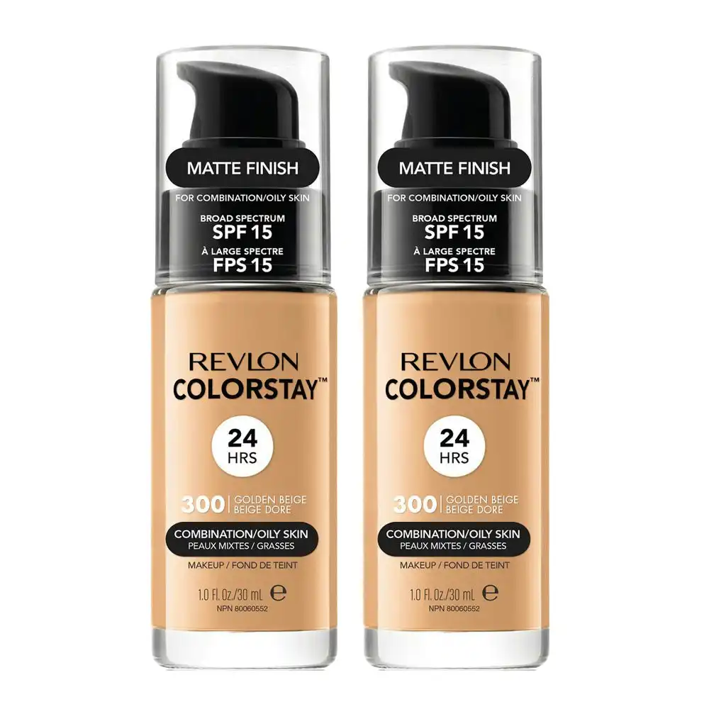 Revlon Colorstay Makeup Combination/ Oily Skin 30ml 300 Golden Beige - 2 Pack