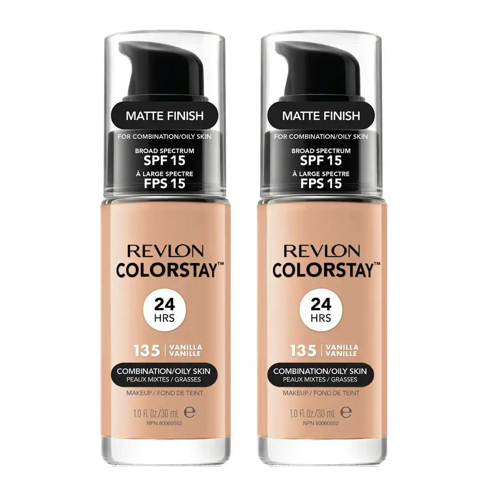 Revlon Colorstay Makeup Combination/ Oily Skin 30ml 135 Vanilla - 2 Pack