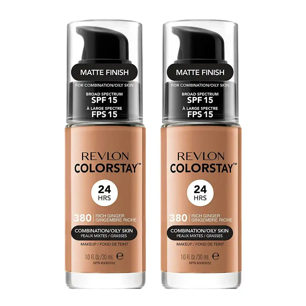 Revlon Colorstay Makeup Combination/ Oily Skin 30ml 380 Rich Ginger - 2 Pack