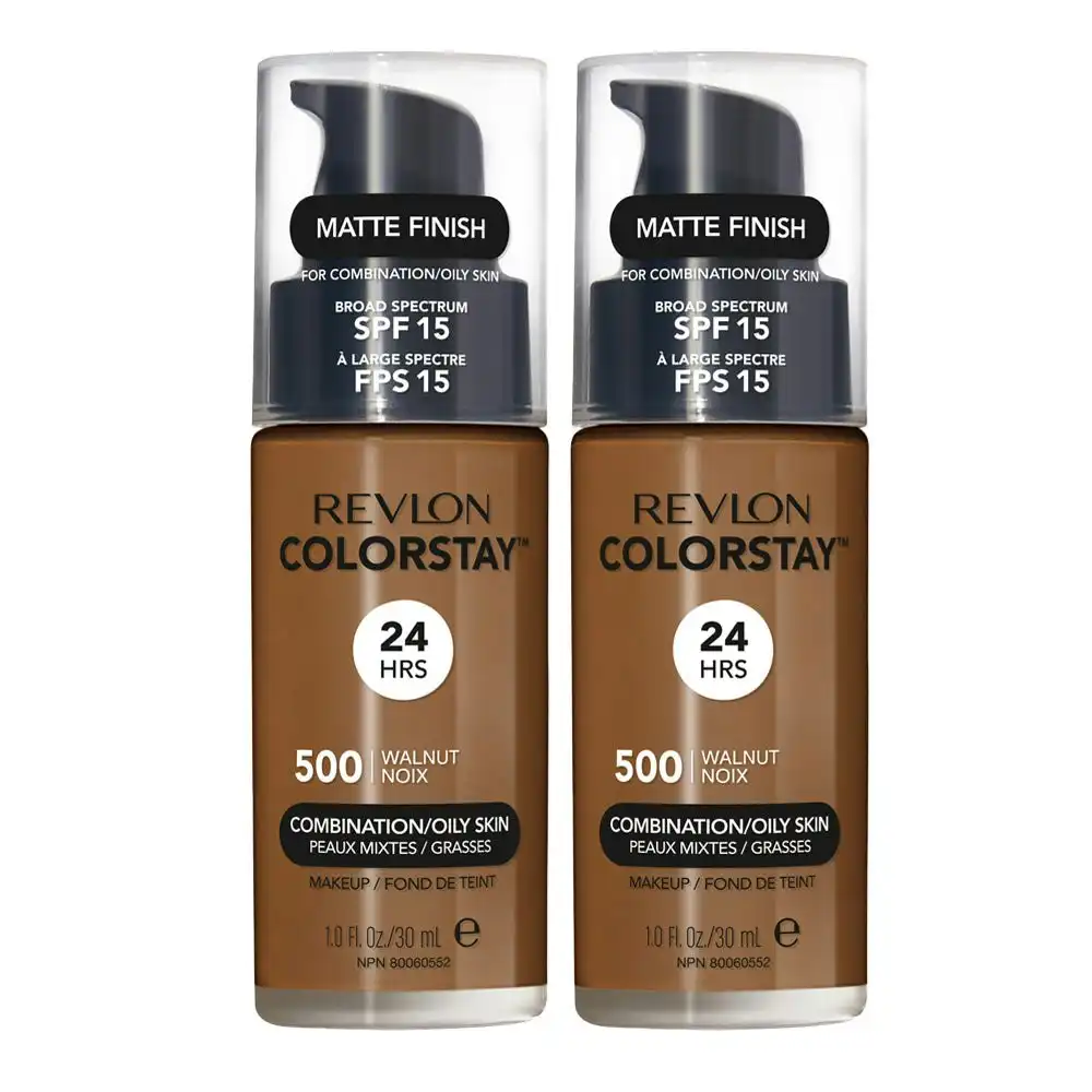 Revlon Colorstay Makeup Combination/ Oily Skin 30ml 500 Walnut - 2 Pack