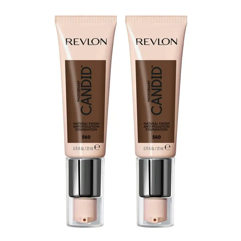 Revlon Photoready Candid Natural Finish Anti-pollution Foundation 22ml 560 Espresso - 2 Pack