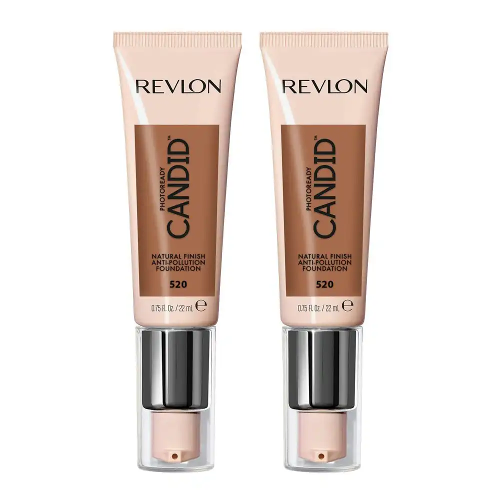 Revlon Photoready Candid Natural Finish Anti-pollution Foundation 22ml 520 Cocoa - 2 Pack