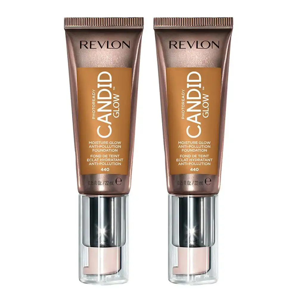 Revlon Photoready Candid Glow Moisture Glow Foundation 22ml 440 Caramel - 2 Pack